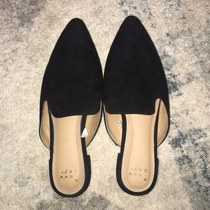 Ladies Black Suede Loafers